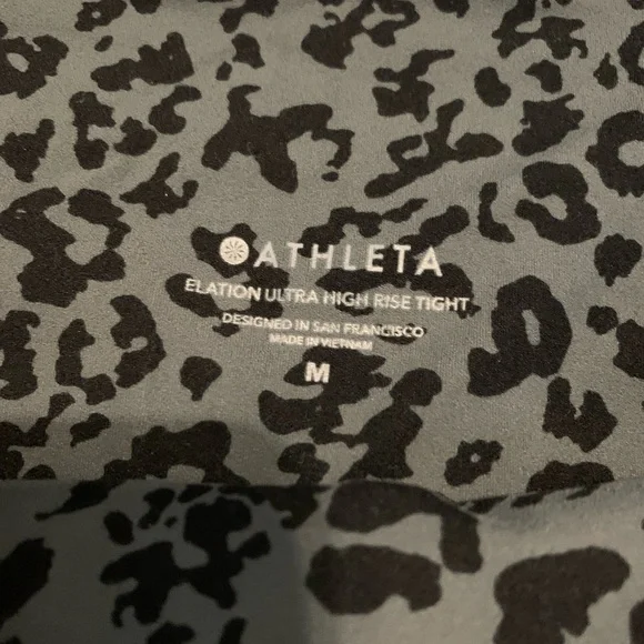 Grey/Black Leopard Print Elation Ultra High Rise Tights (Leggings) - Size M - Picture 3 of 3